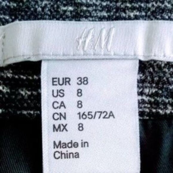 H&M Black and White Color Block Pencil Skirt Size 8 - Picture 4 of 9